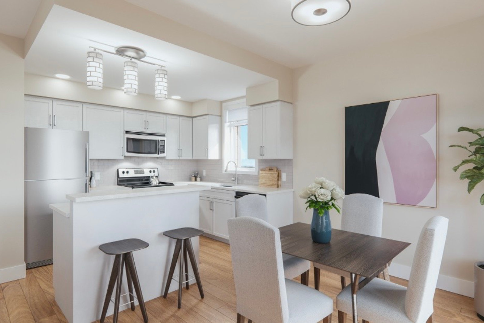 Modern apartment kitchen at Parkside Living